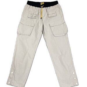 NEW GFTD LA Pants Men XXL Tan Pull on Drawstring Snap  Ankle Cargo
